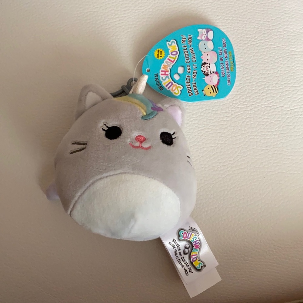 CLARICE THE UNICORN CAT SQUISHMALLOW CLIP ON 3INCH
